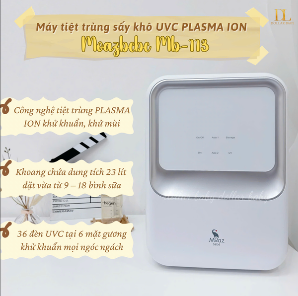  MOAZ BÉBÉ - Máy tiệt trùng sấy khô UVC PLASMA ION - MB113 