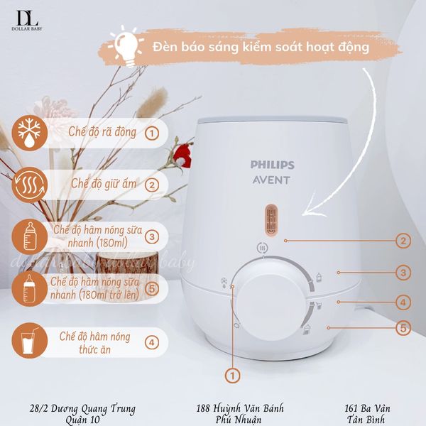  Philips Avent Advanced - Máy hâm sữa và thức ăn siêu tốc SCF355/09 