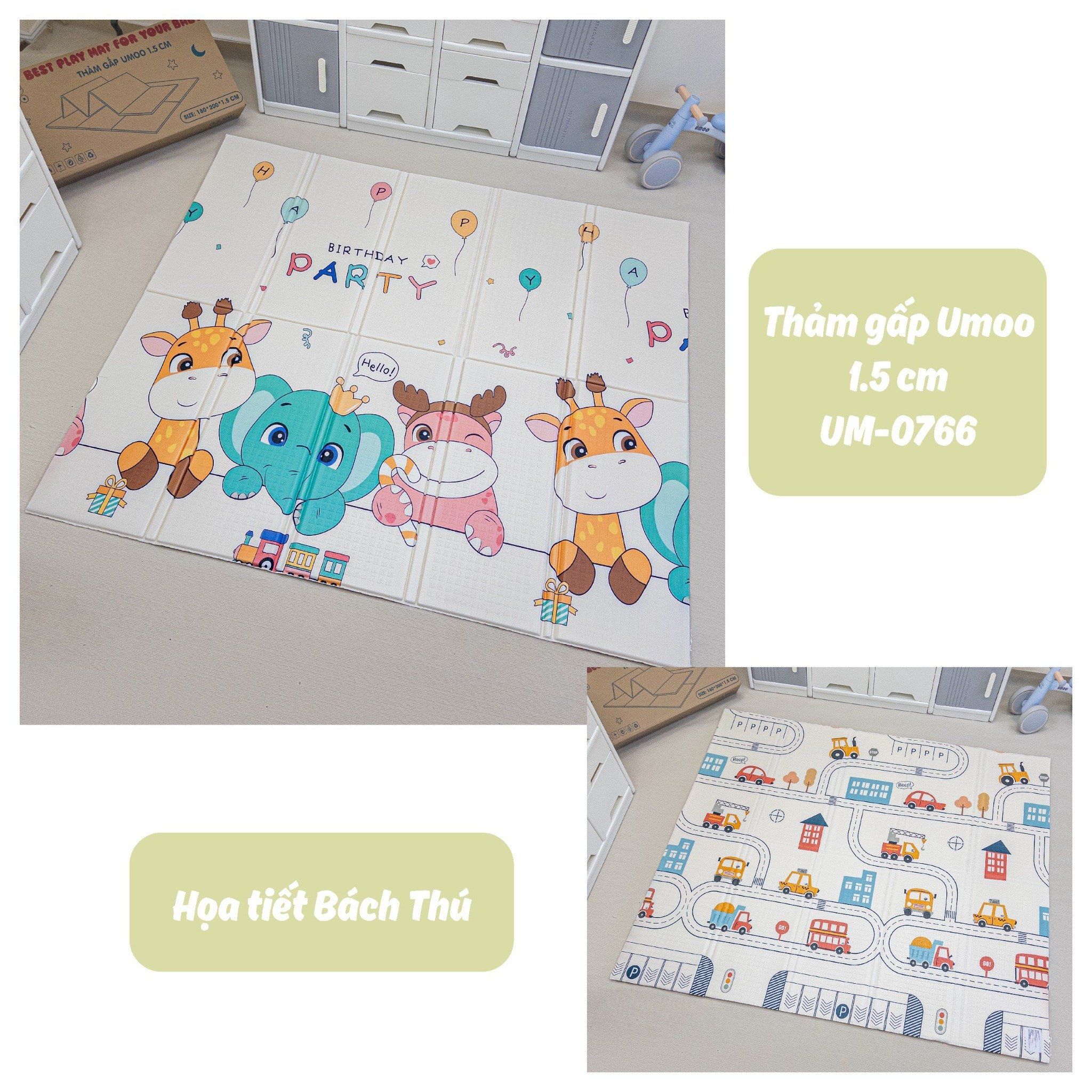  Thảm Xốp Gấp Umoo dày 1.5cm ( 1,8 x 2m ) 