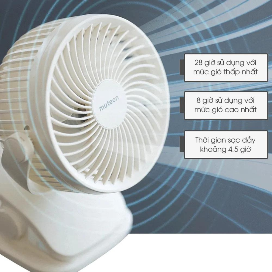  Quạt Kẹp Tích Điện Dono&Dono Phiên Bản Nâng Cấp Muteon 