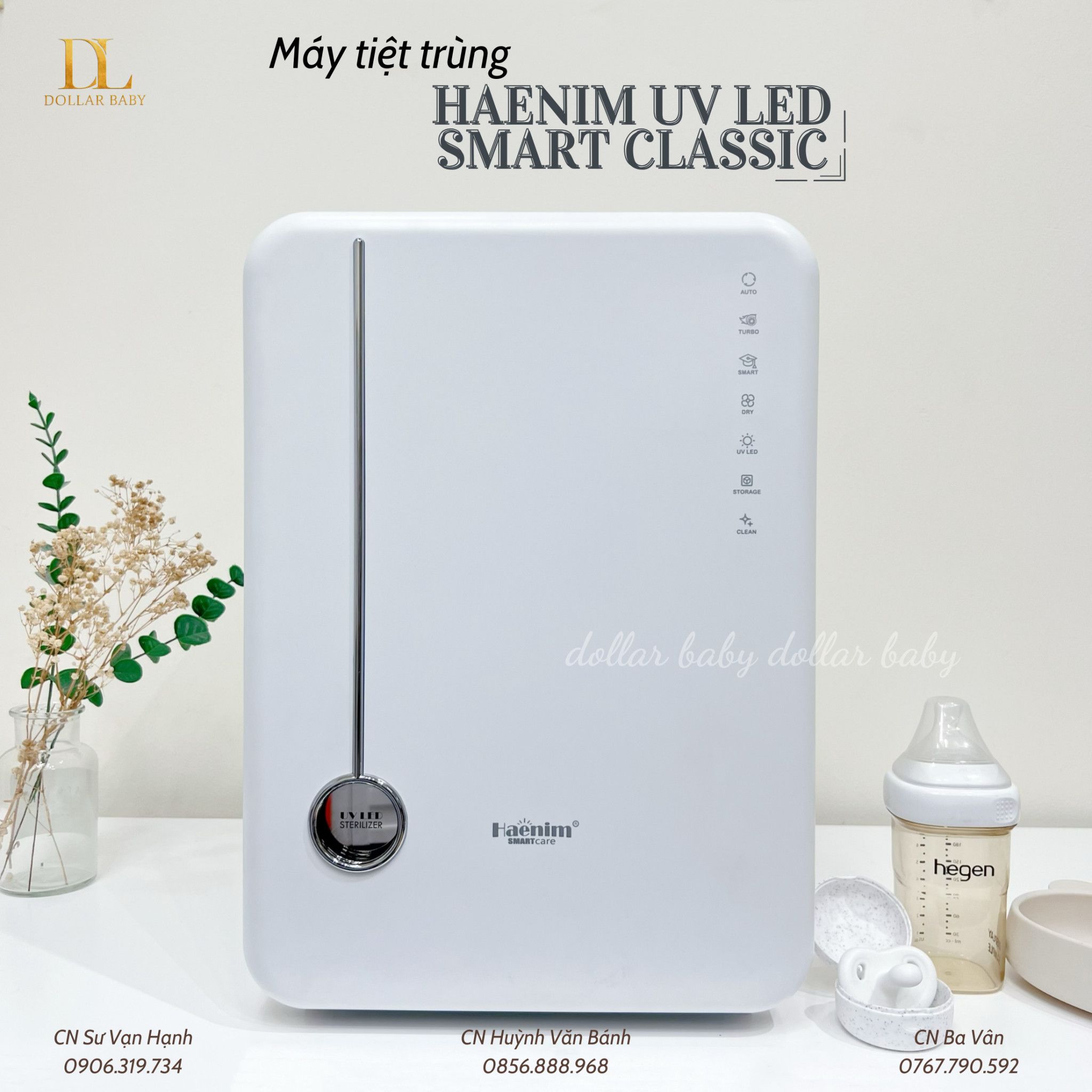  Máy tiệt trùng sấy khô bình sữa UV LED Haenim 4G 