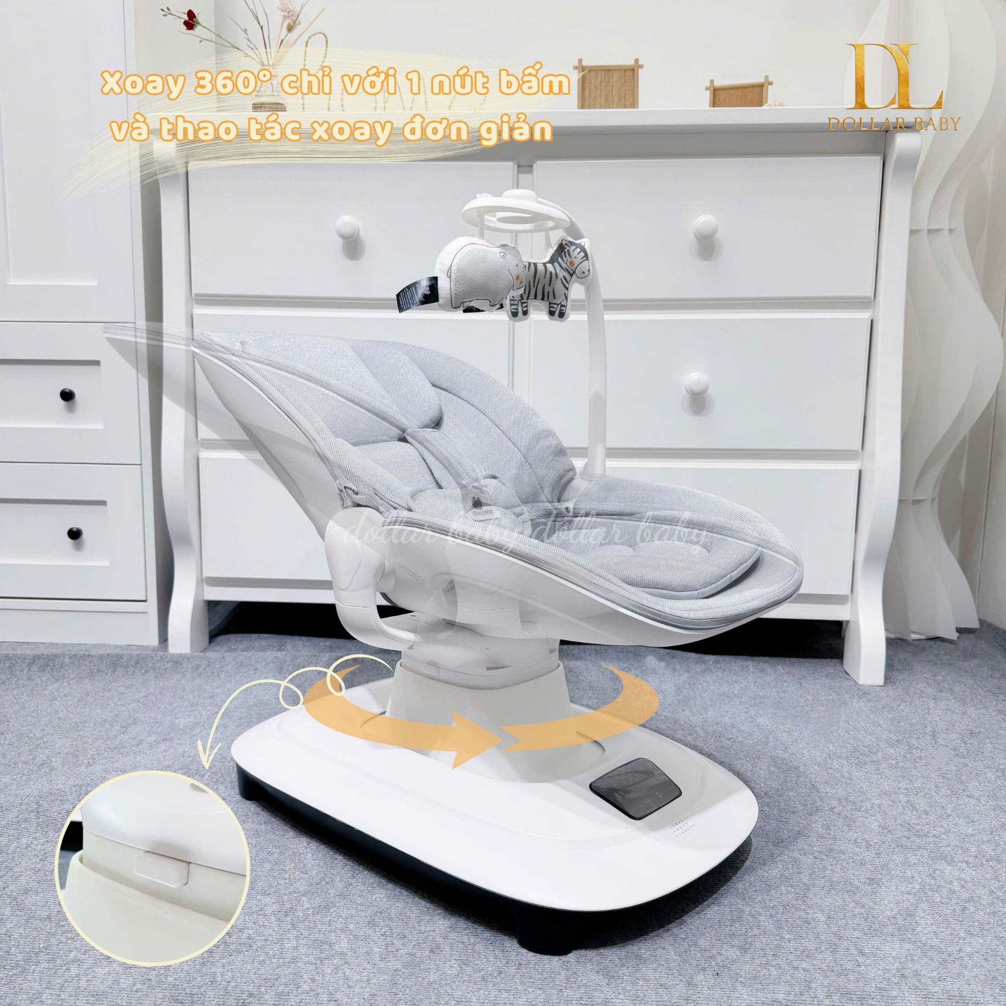  Nôi Ru Ngủ Đa Chuyển Động Mastela Duluxe 360° 