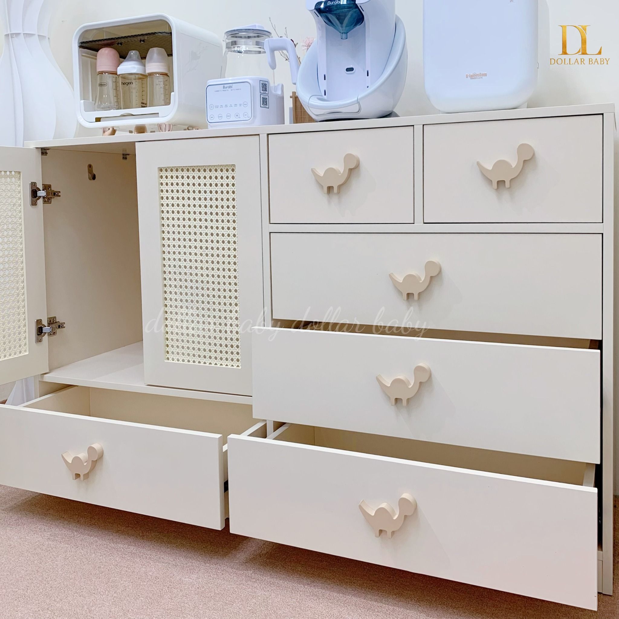  Tủ Gỗ Ngang Cánh Mây Khủng Long Ngăn Kéo Kết Hợp Treo Đồ 