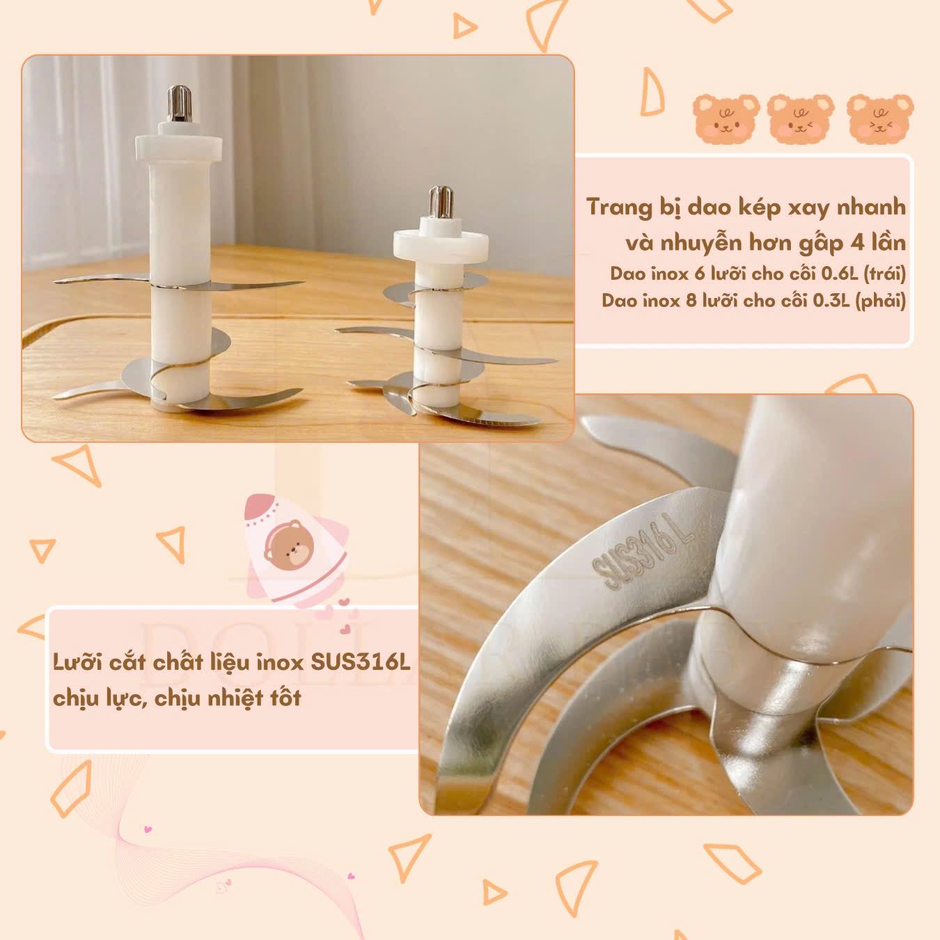  Máy Xay Đa Năng Beanie Plus Tobe  - 9122 ( Set 2 cối xay ) 