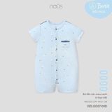  Nous - Bộ Liền Cộc Màu Xanh In Hoạ Tiết 