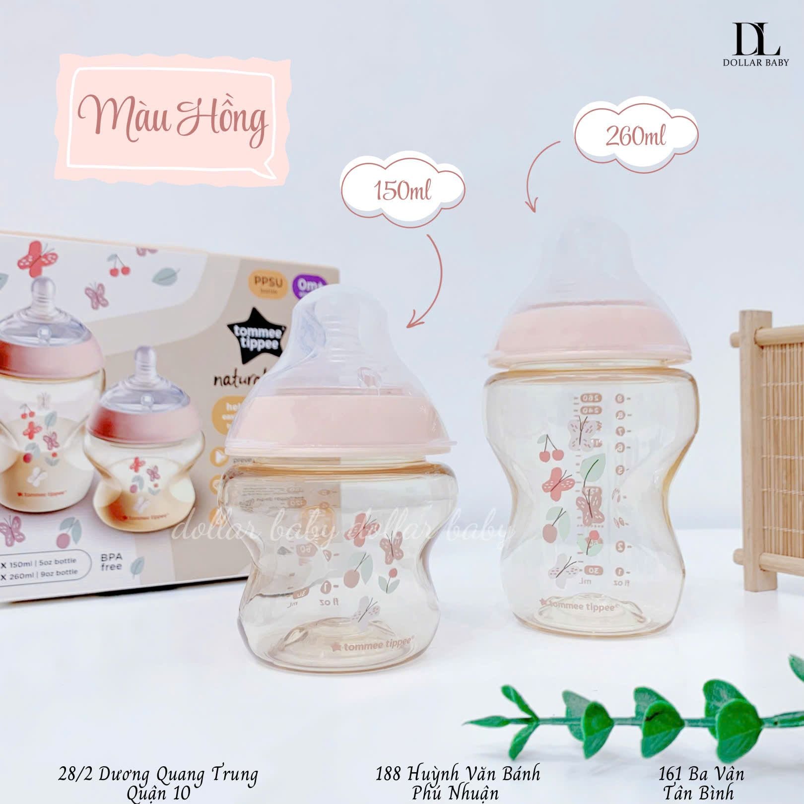  Set 2 Bình Sữa PPSU Tommee Tippee Natural Start Hoạ Tiết 
