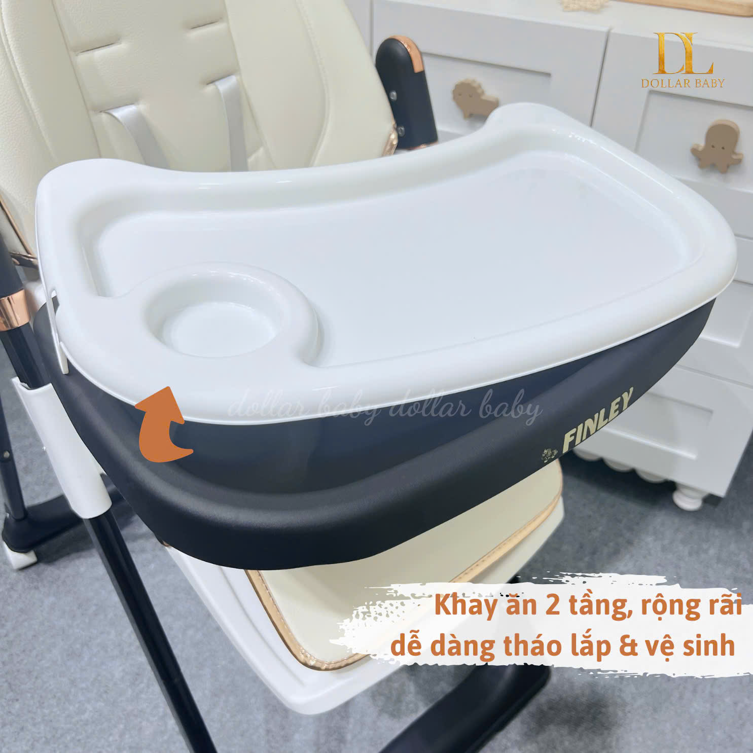  Ghế Ăn Dặm Gấp Gọn Finley Royal Ngã Lưng 160 Độ 