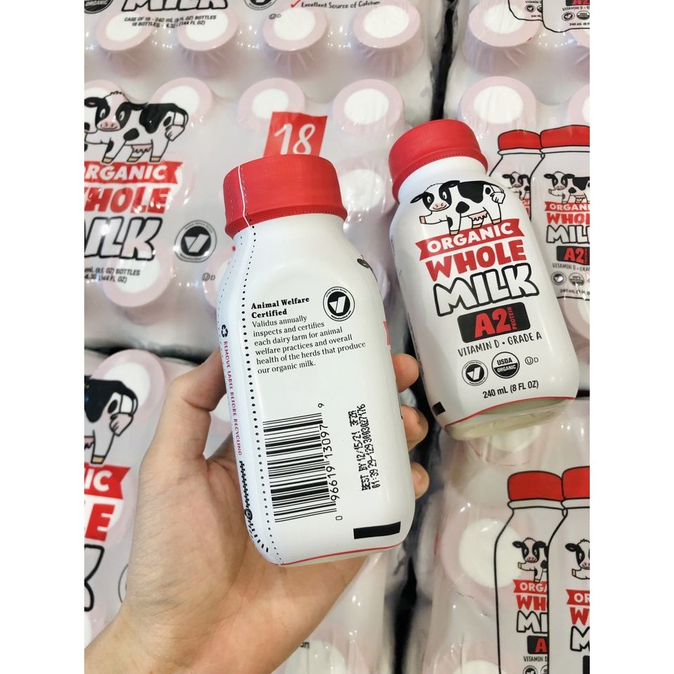  Sữa Tươi A2 Organic Whole Milk ( Lốc 18 Chai ) 