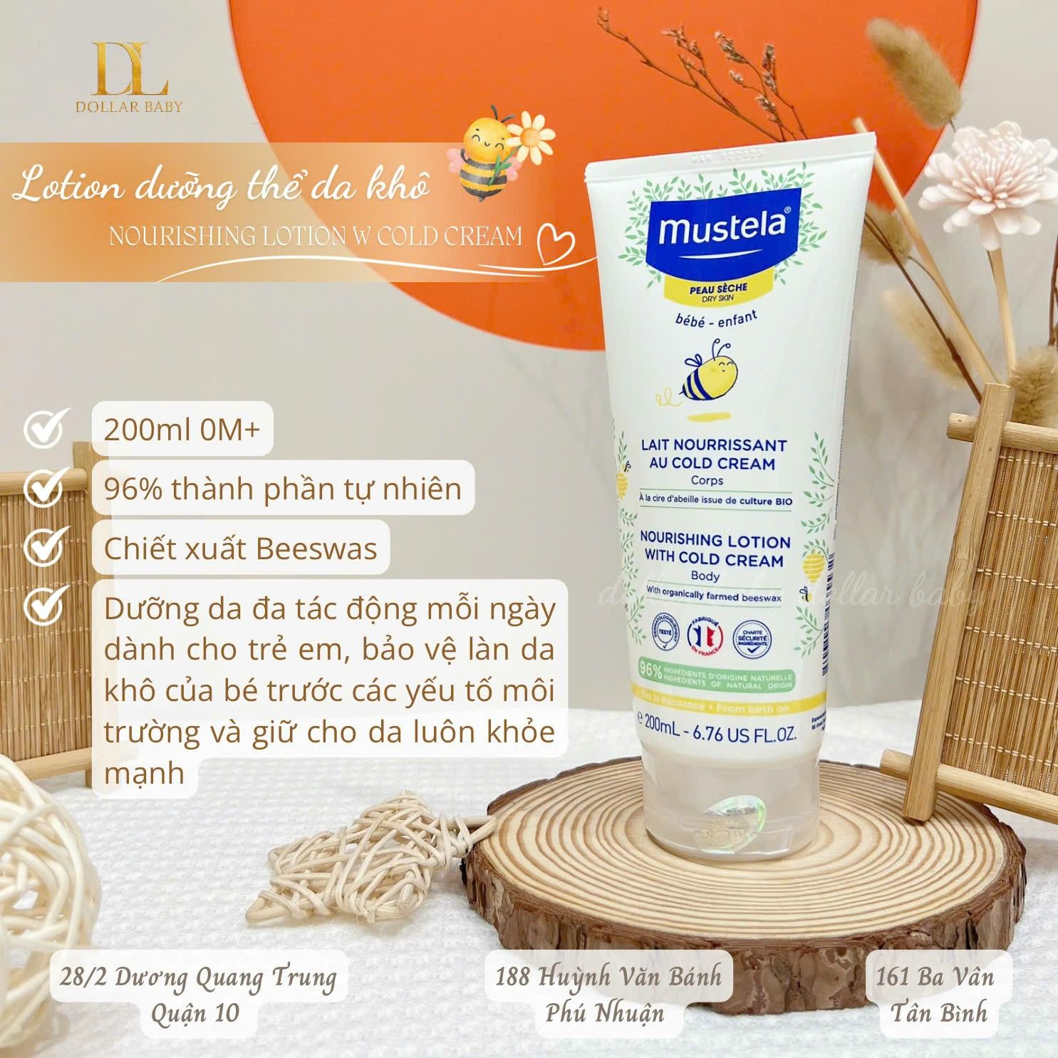 Lotion Dưỡng Thể Da Thường Hydra Bebe Body Lotion Mustela (300ml