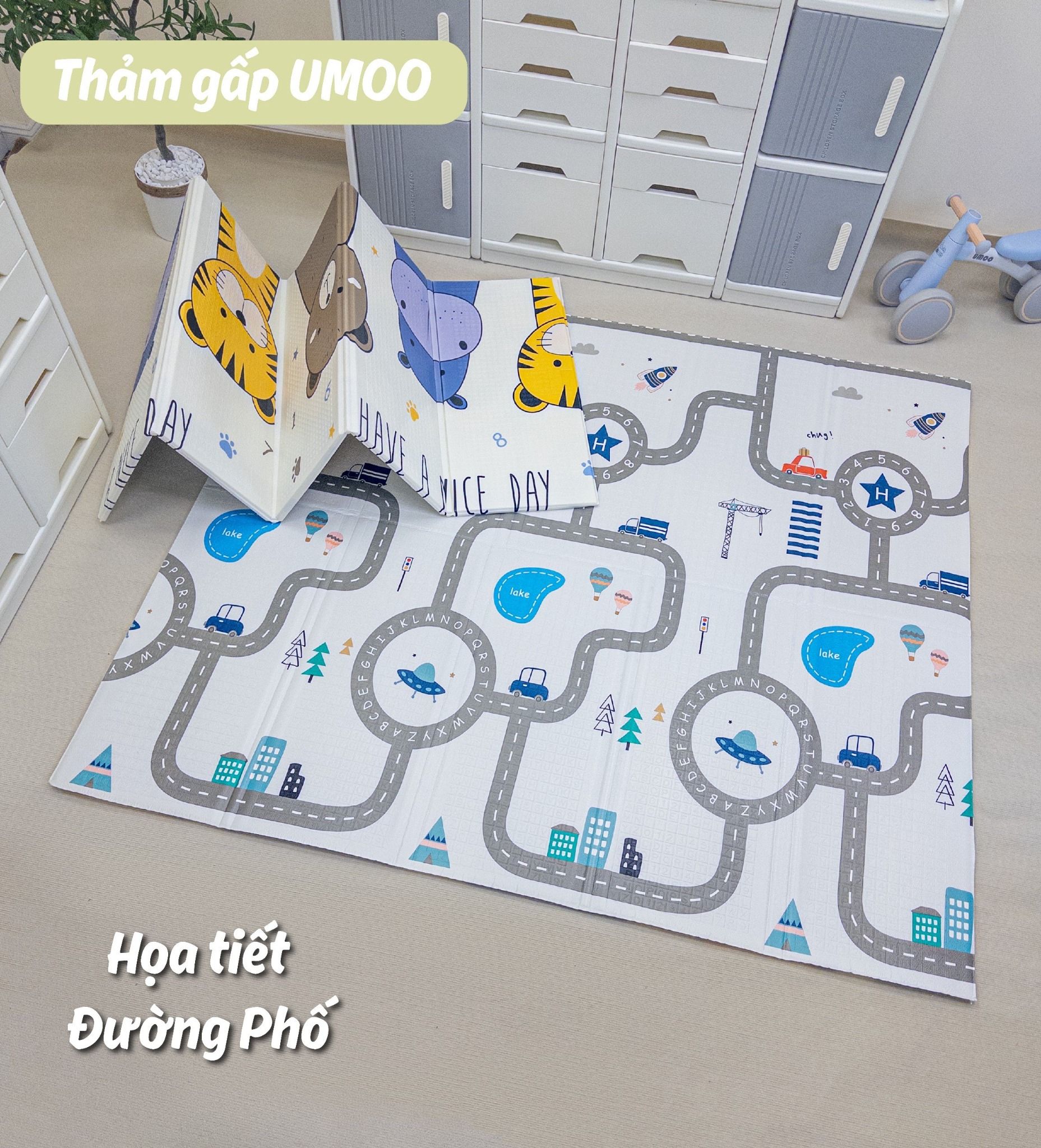  Thảm Xốp Gấp Umoo (1.8m * 2m * 1cm) 