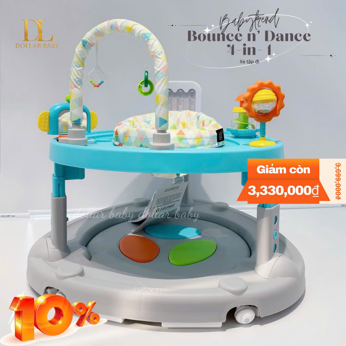  Baby Trend Bounce n’ Dance 4-in-1 Activity Center Walks- Xe Tập Đi Đa Năng 