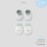  NOUS - Set BTBC Trắng Họa Tiết Gấu Nâu 