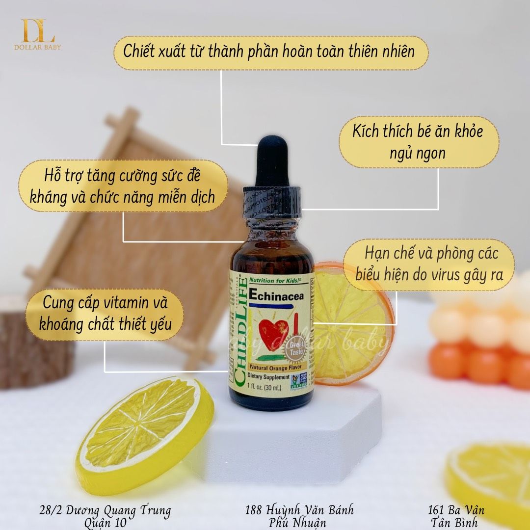  Siro Tăng Đề Kháng Cho Bé CHILDLIFE ECHINACEA - NATURAL ORANGE FLAVOR 
