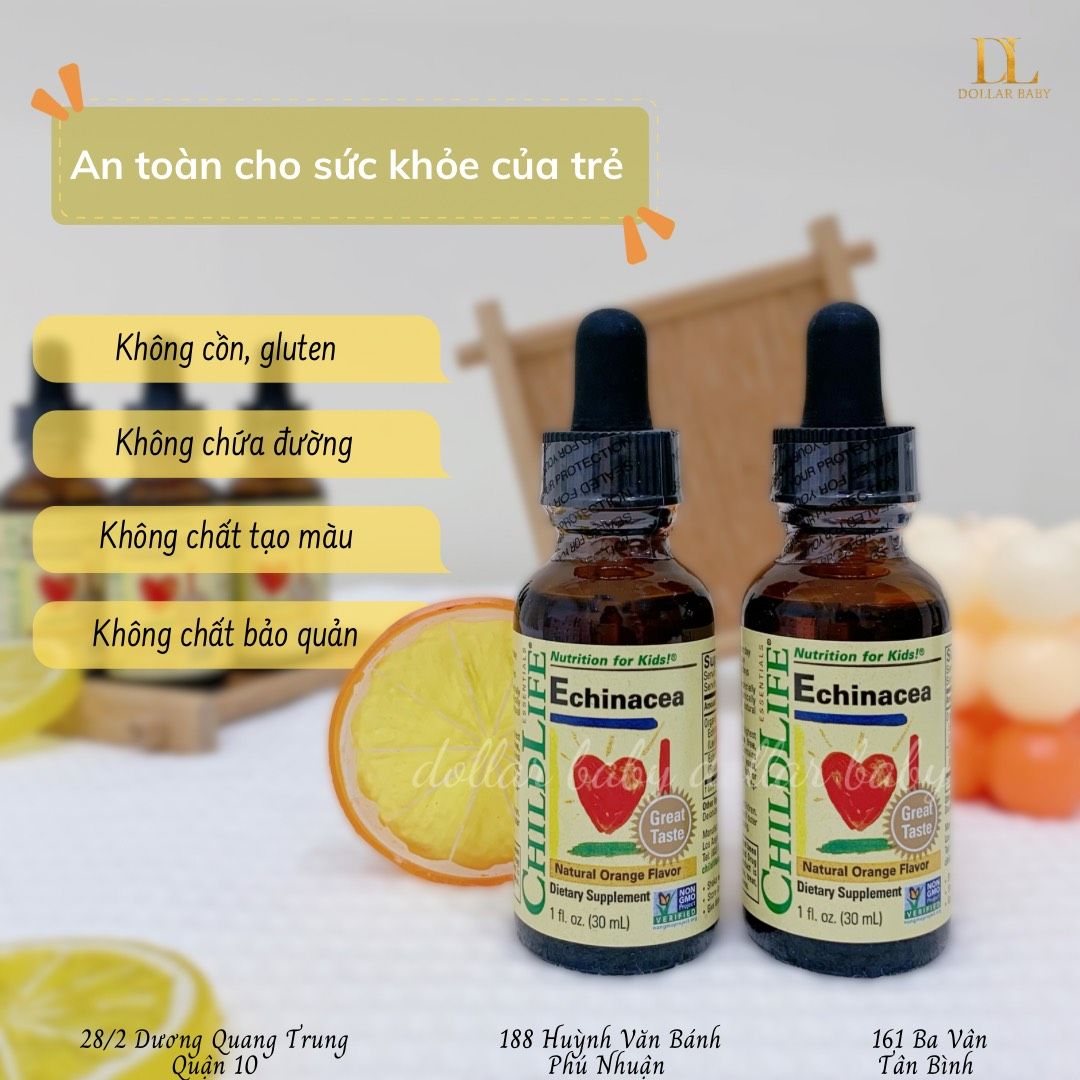  Siro Tăng Đề Kháng Cho Bé CHILDLIFE ECHINACEA - NATURAL ORANGE FLAVOR 