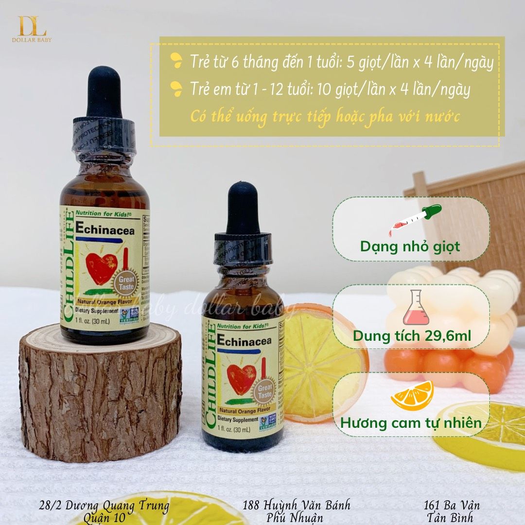  Siro Tăng Đề Kháng Cho Bé CHILDLIFE ECHINACEA - NATURAL ORANGE FLAVOR 
