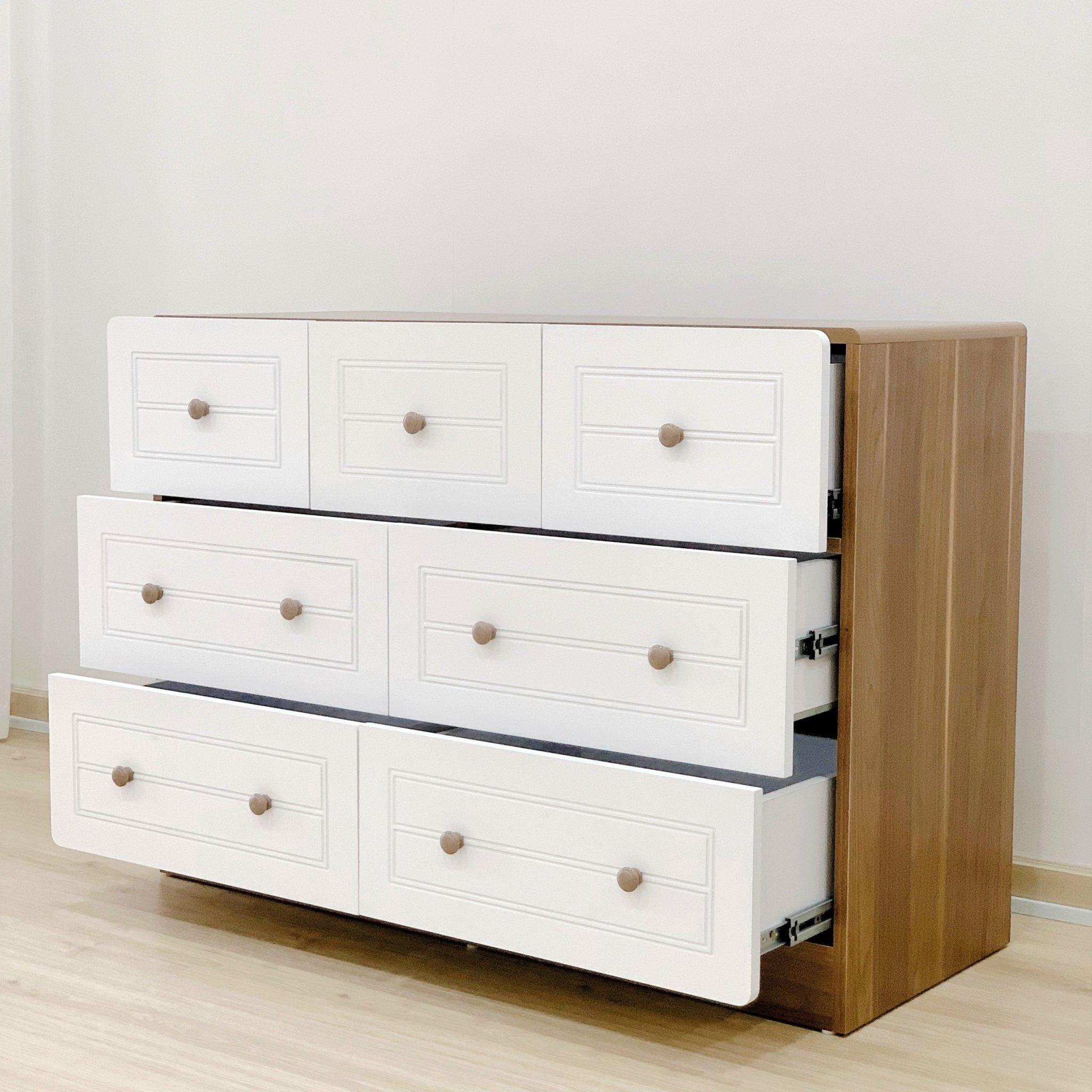  Bộ Tủ Gỗ Trắng Gấu Nâu Treo Đồ 2 Tầng ( MDF Lõi Xanh ) 