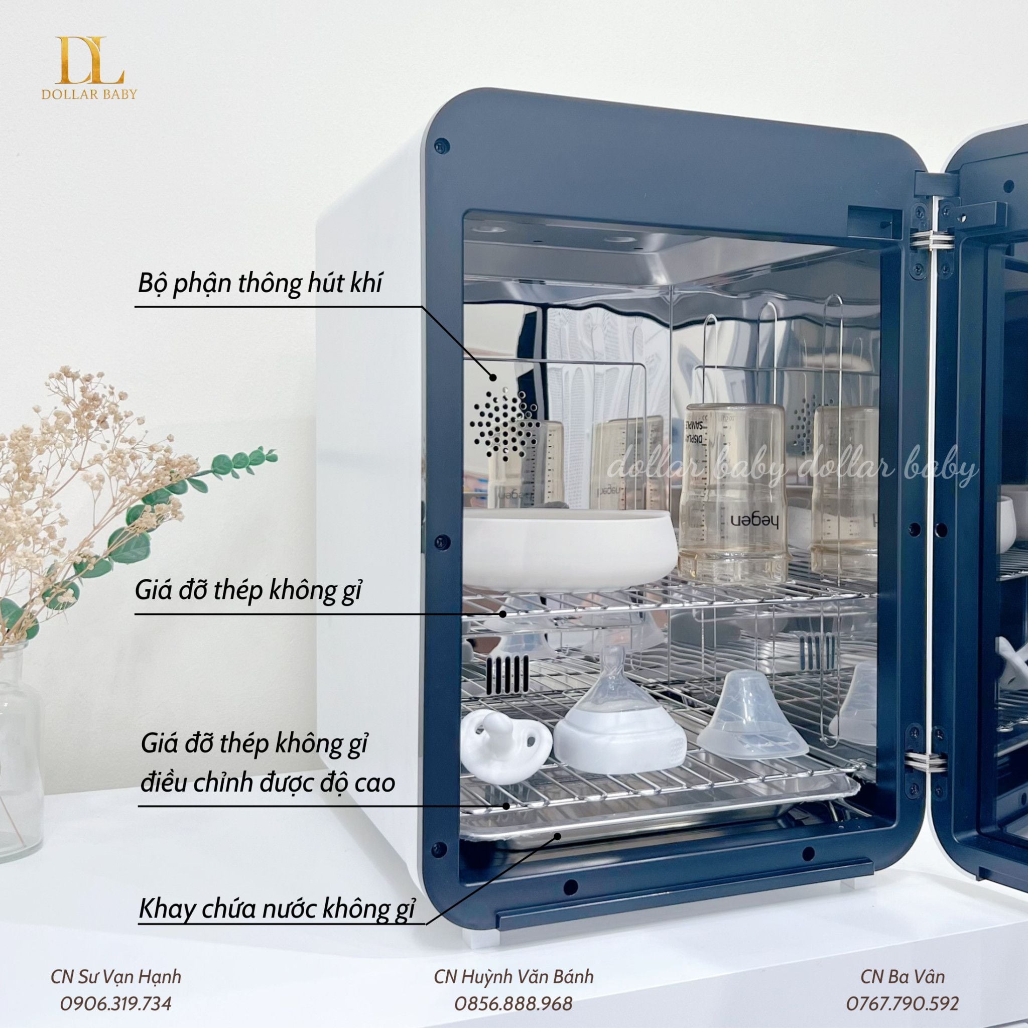  Máy tiệt trùng sấy khô bình sữa UV LED Haenim 4G 