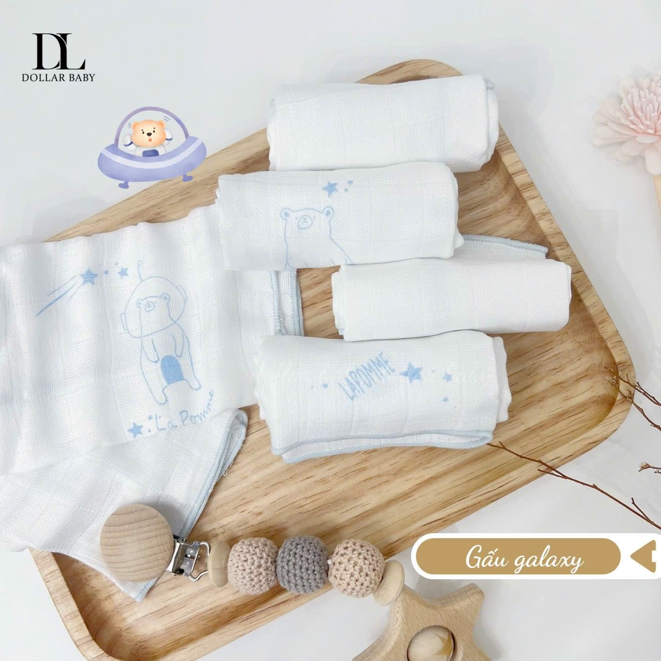  Set 5 Khăn Sữa Sợi Tre Lụa La Pomme Phối Màu ( 30 x 30 ) 