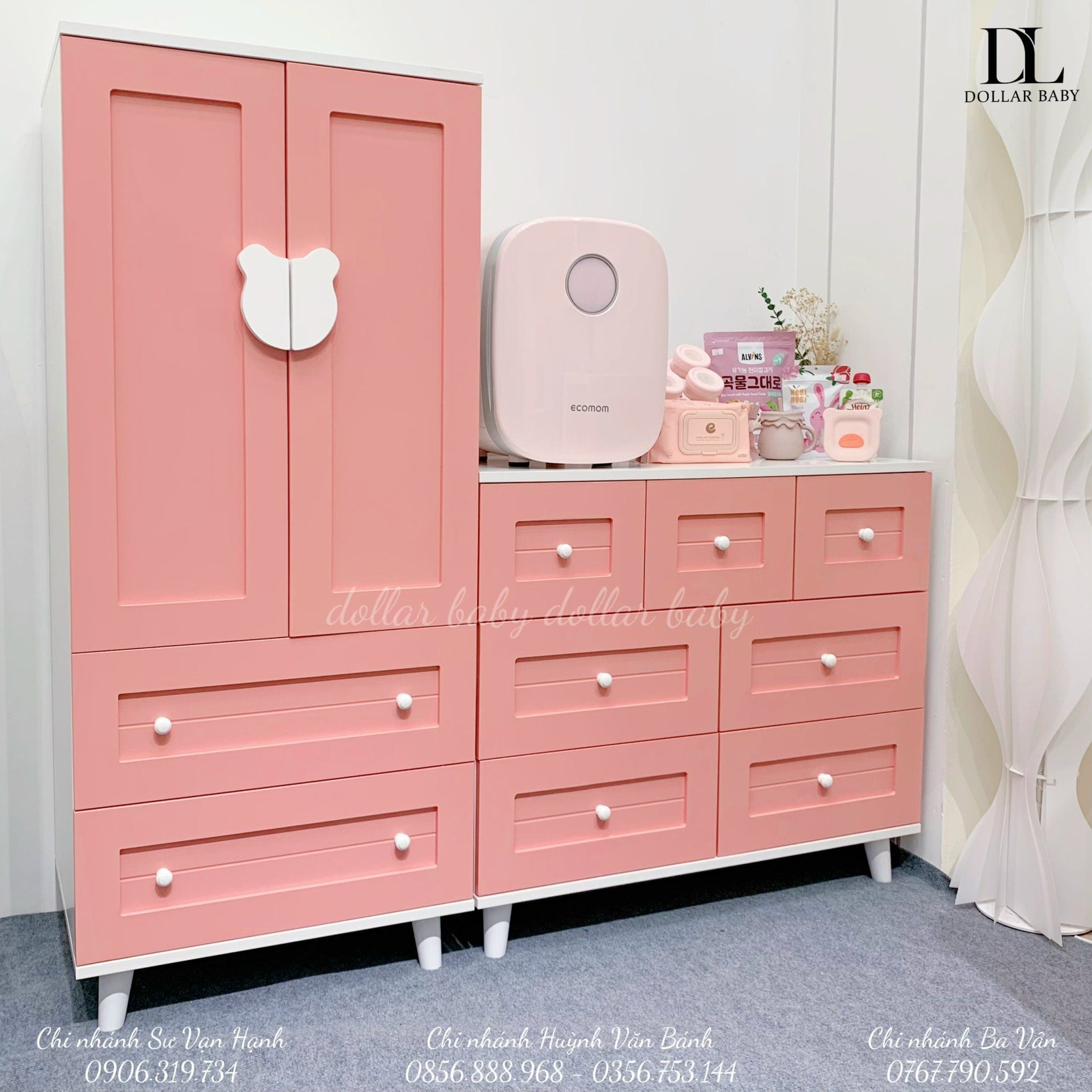  Bộ Tủ Gỗ Hồng Gấu Trắng 