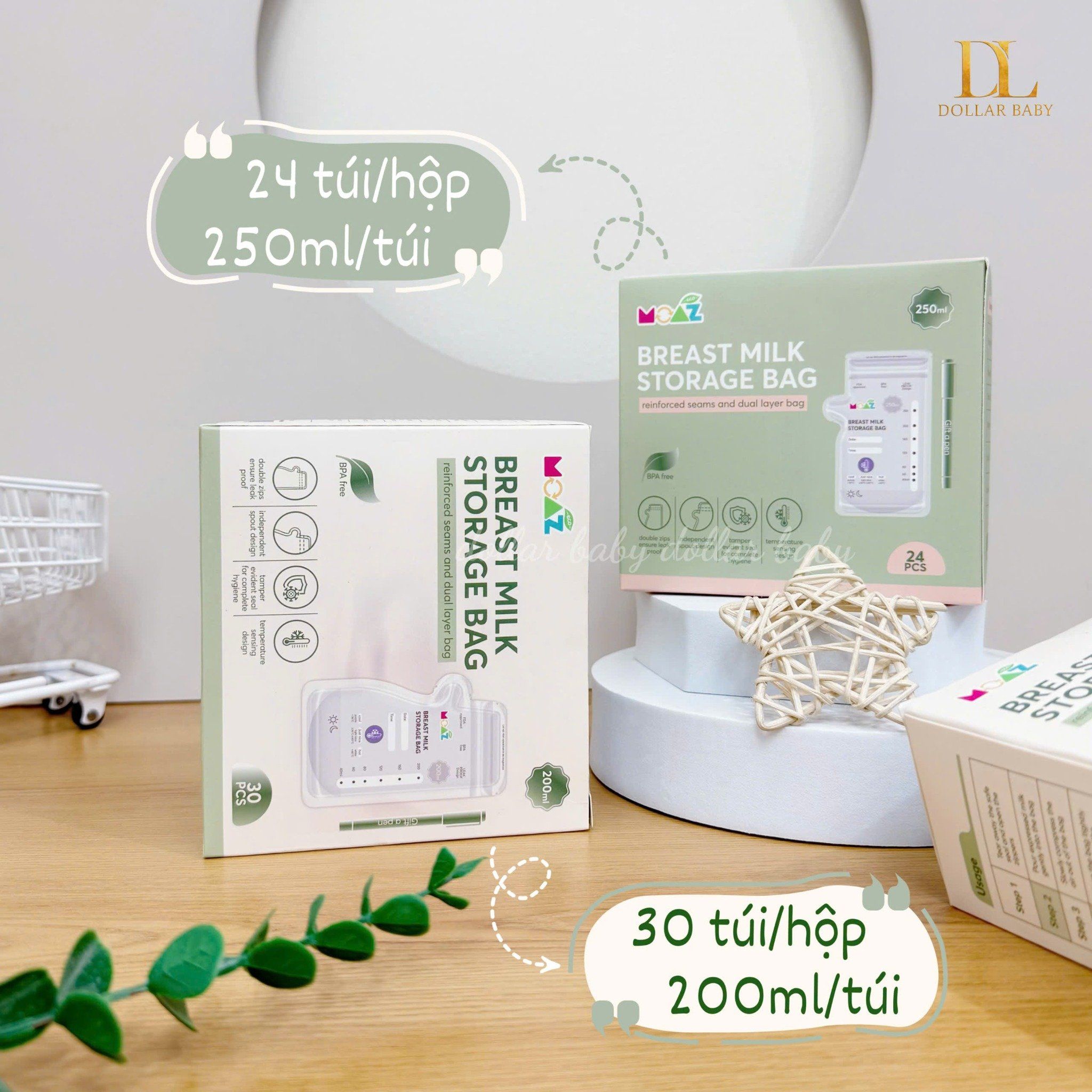  MOAZ ECO - Túi trữ sữa 