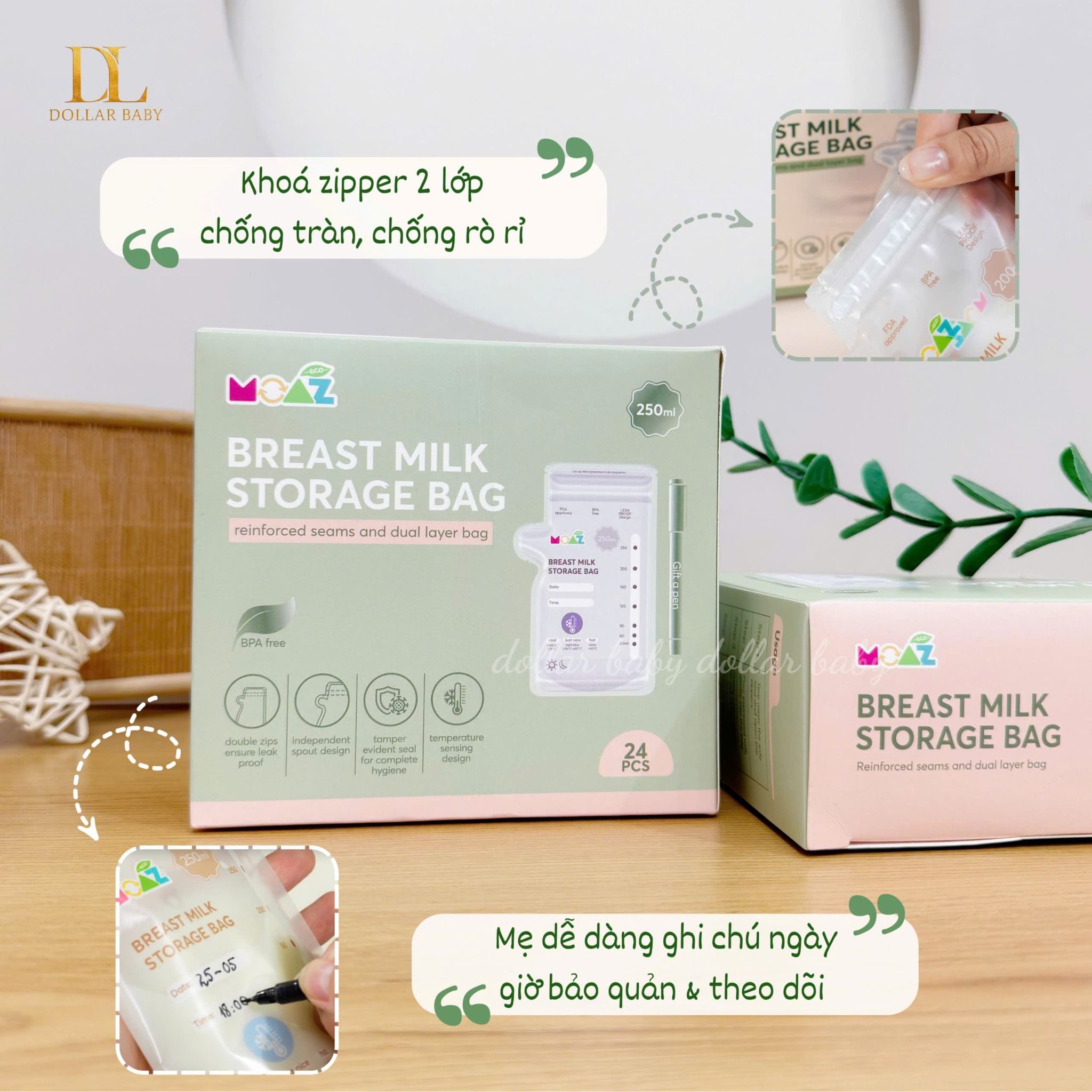  MOAZ ECO - Túi trữ sữa 