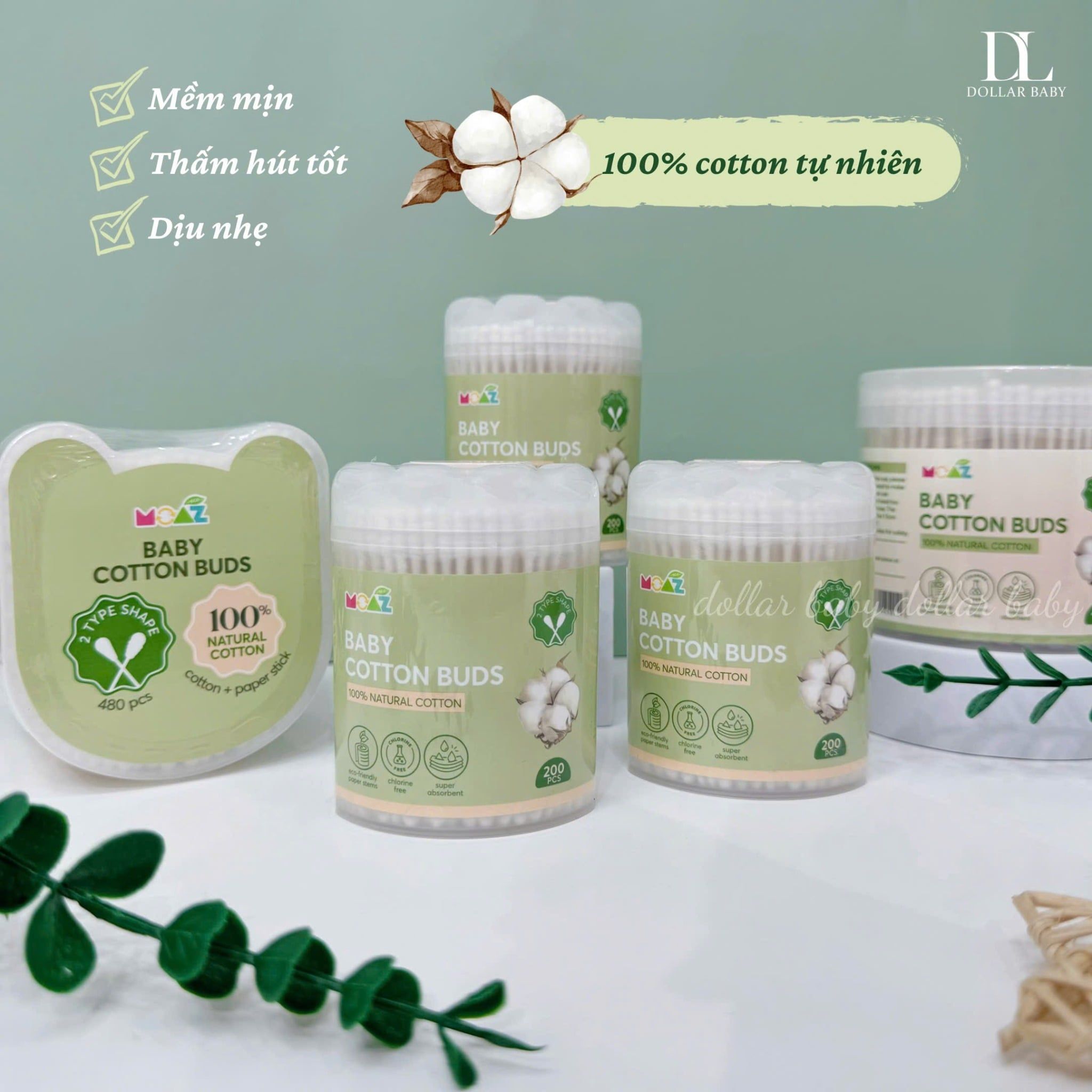  MOAZ ECO - Tăm bông trẻ em 