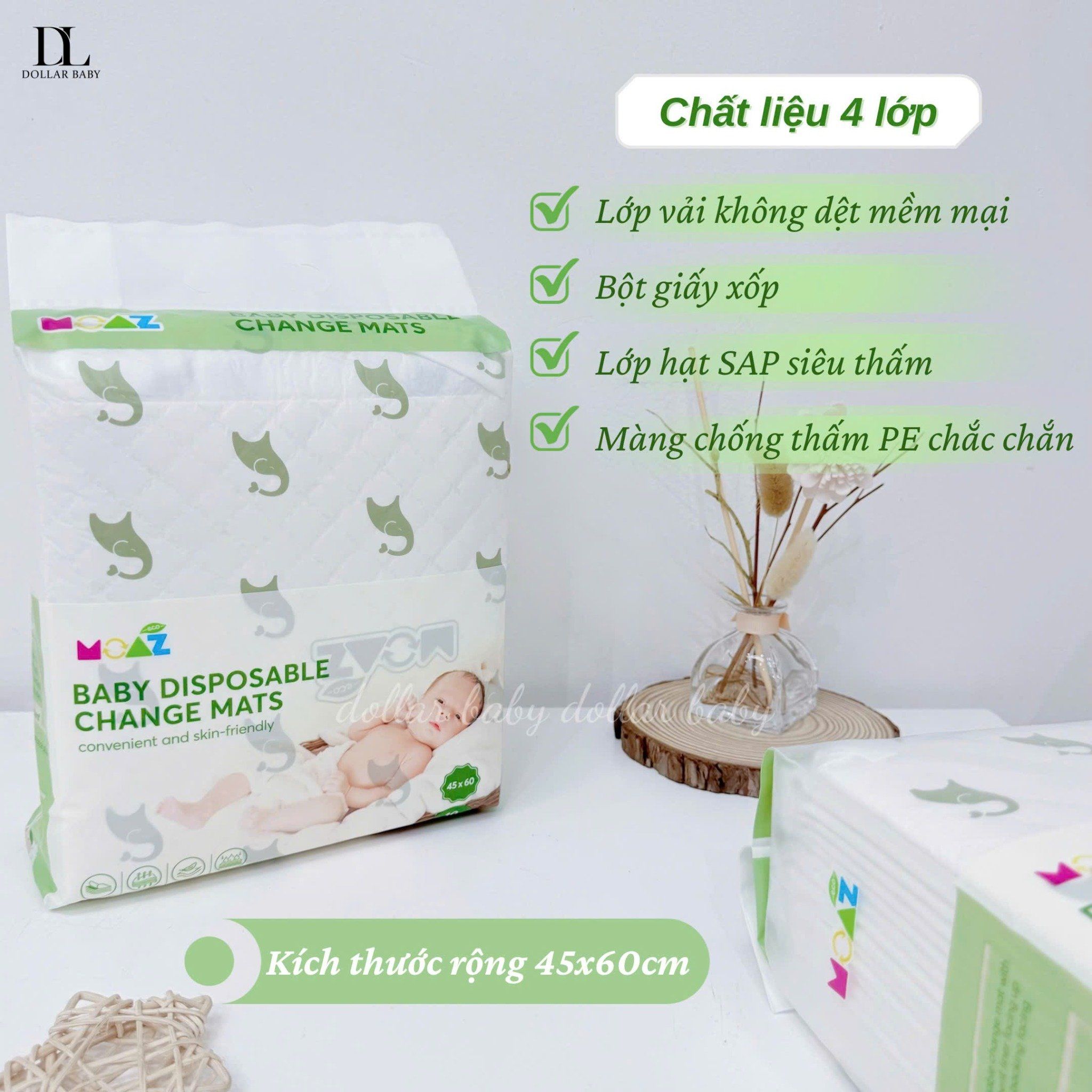  MOAZ ECO - Miếng lót vệ sinh chống thấm 