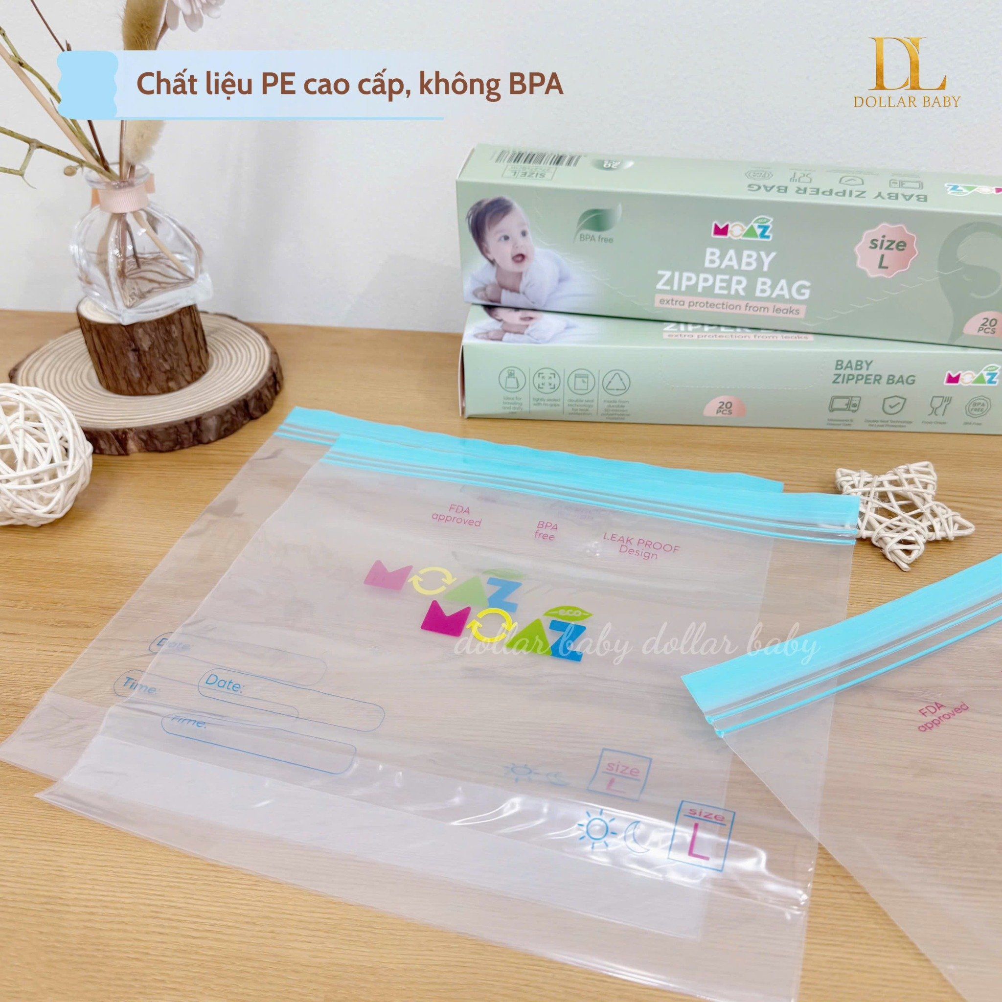  MOAZ ECO - Túi zip đa năng (20 túi) 