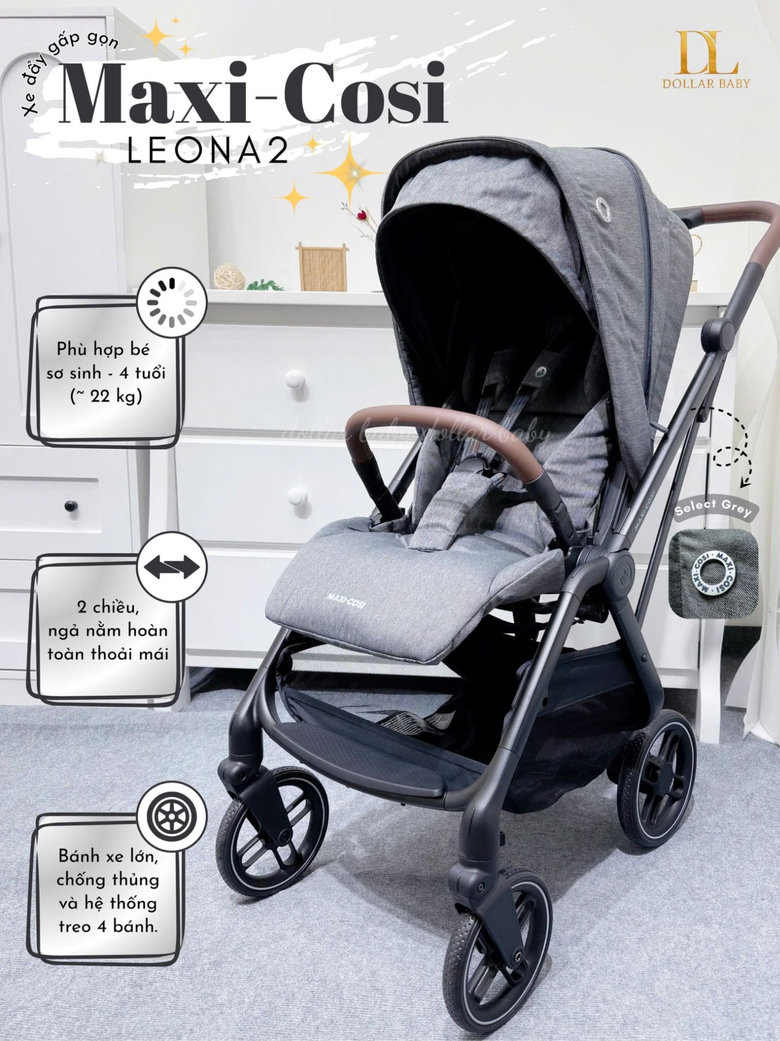  Xe đẩy 2 chiều gấp gọn Maxi-Cosi Leona2 