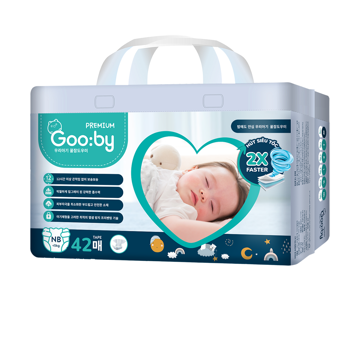  Bỉm dán đêm Gooby Premium 