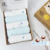  Set 5 Khăn Sữa Sợi Tre Lụa La Pomme Phối Màu ( 30 x 30 ) 