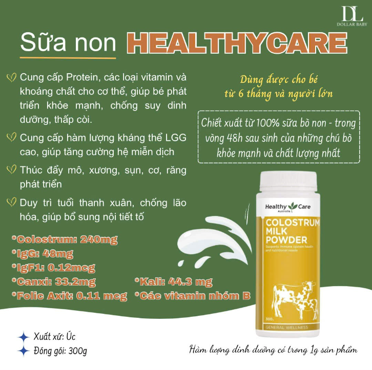  Sữa Non Healthy Care Colostrum Milk Powder 