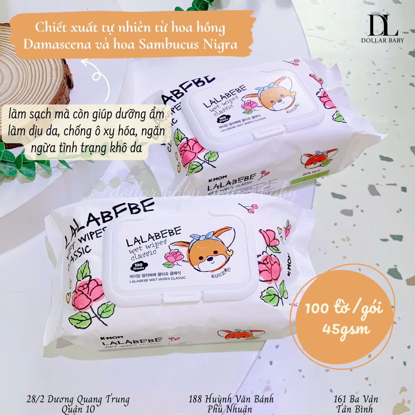  Khăn Ướt Hàn Quốc Lalapopo K-mom 