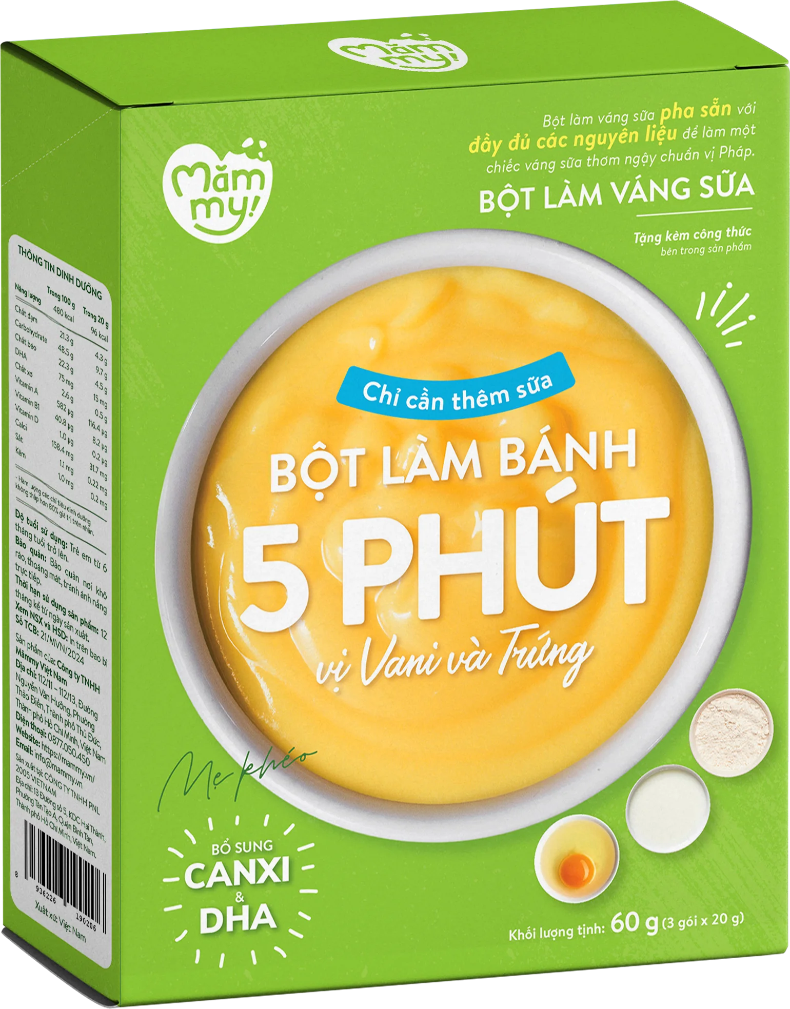  Bột Làm Váng Sữa Cho Bé Vị Vani Và Trứng MămMy 