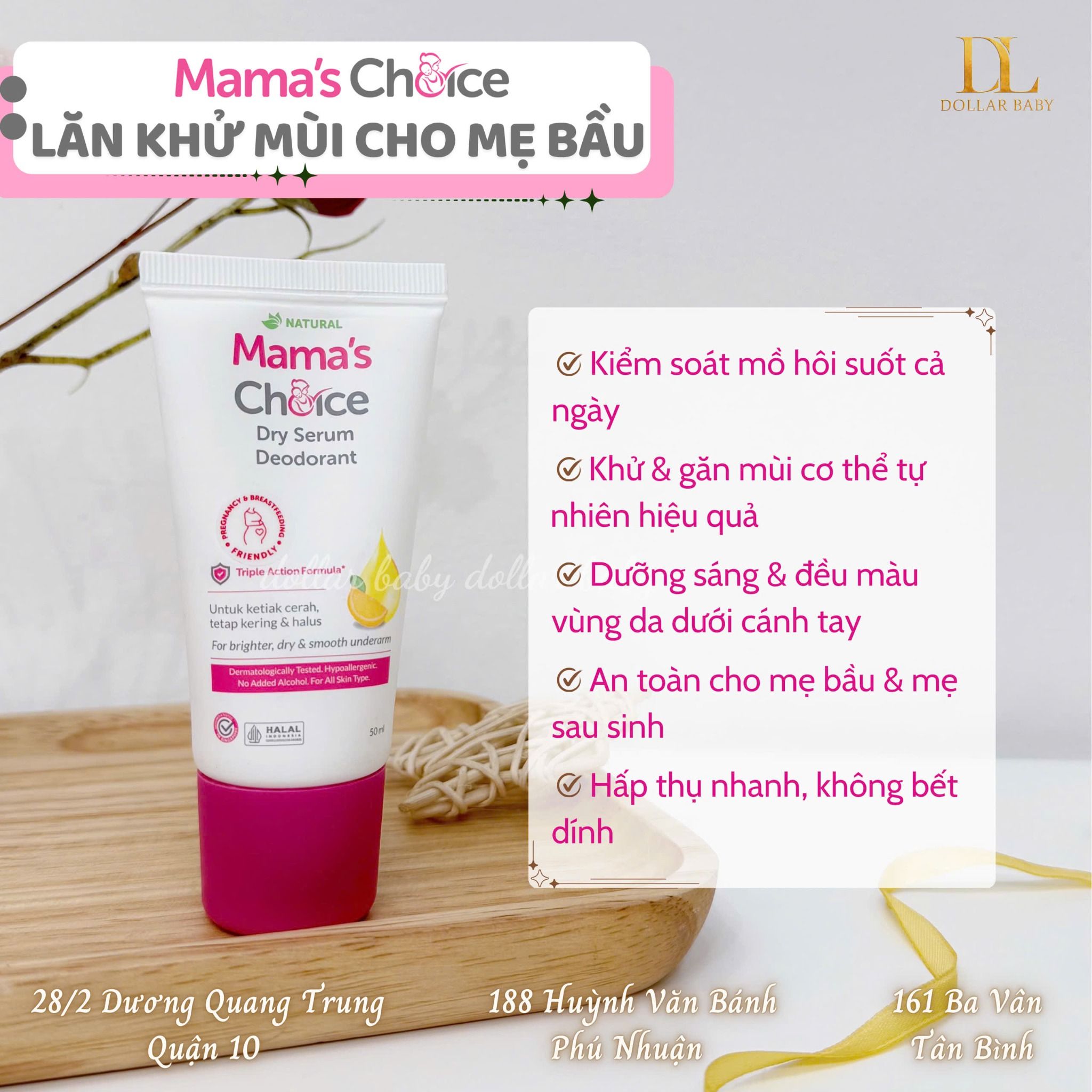  Lăn Khử Mùi Mama’s Choice An Toàn Cho Mẹ Bầu & Sau Sinh 