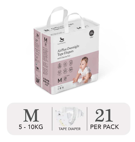  Bỉm tã dán đêm Applecrumby Airplus Overnight Mini Tape 