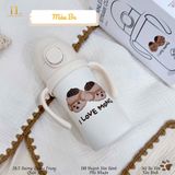  Bình Nước Giữ Nhiệt Nắp Bấm Ubmom - I Love Mong 