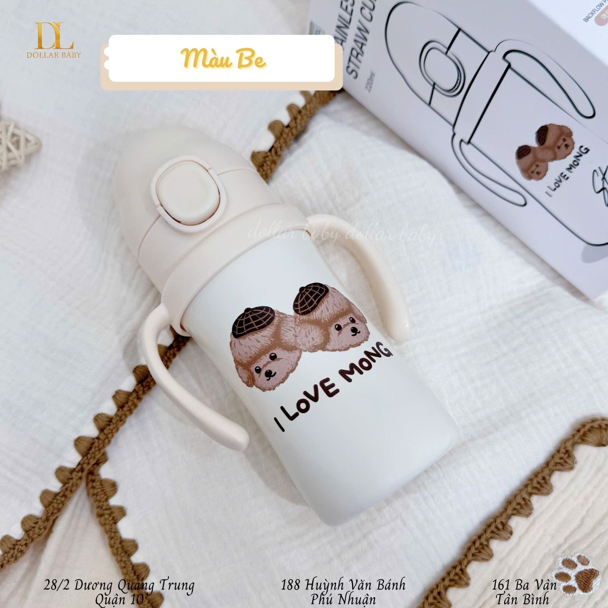  Bình Nước Giữ Nhiệt Nắp Bấm Ubmom - I Love Mong 