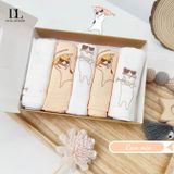  Set 5 Khăn Sữa Sợi Tre Lụa La Pomme Phối Màu ( 30 x 30 ) 