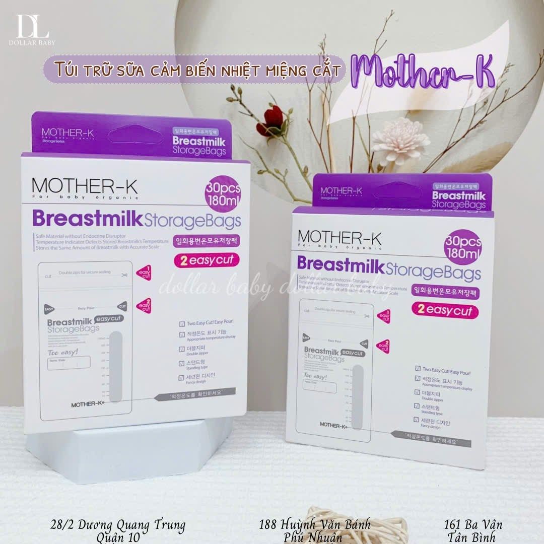  Túi Trữ Sữa Cảm Biến Nhiệt Miệng Cắt Mother-K Hàn Quốc 