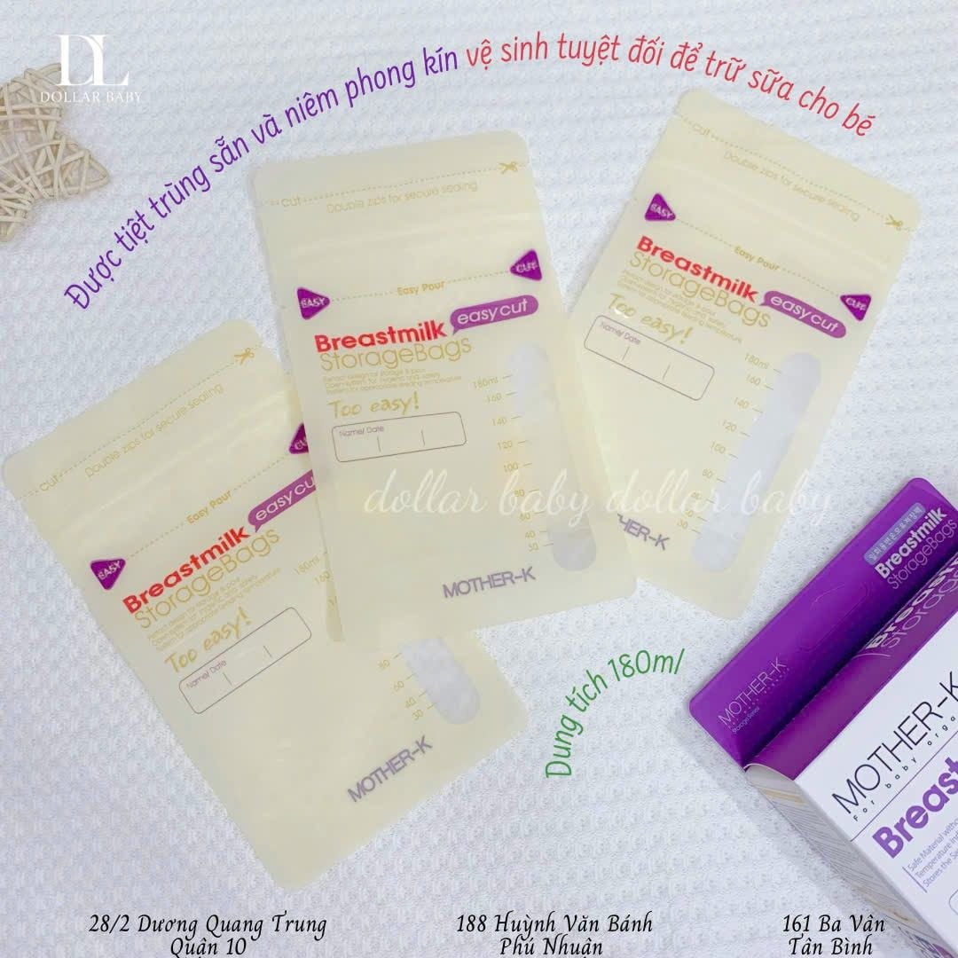  Túi Trữ Sữa Cảm Biến Nhiệt Miệng Cắt Mother-K Hàn Quốc 