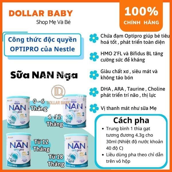  Sữa Nan Nga Optipro- 800 Gram 