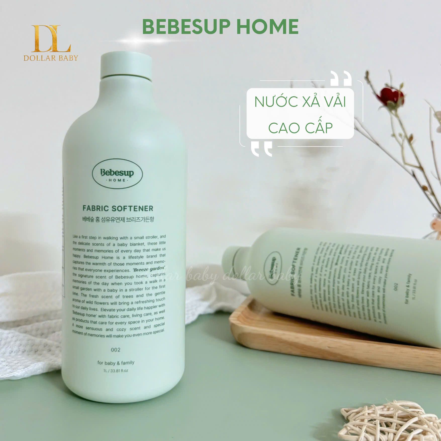  Nước Giặt - Xả Bebesup Breeze Garden (Chai 1L) 