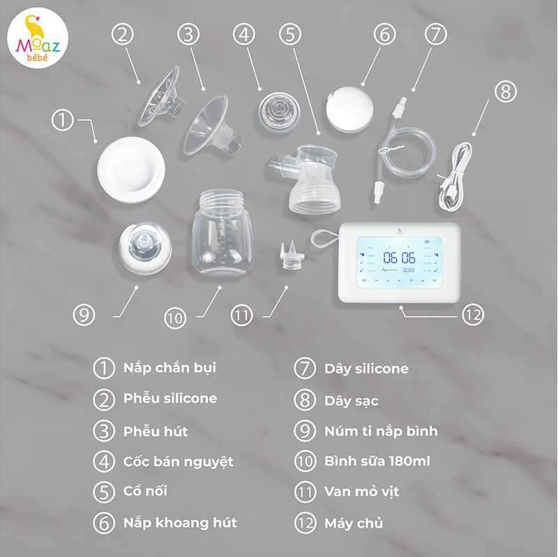  MOAZ BÉBÉ - Máy Hút Sữa Điện Đôi - MB092 