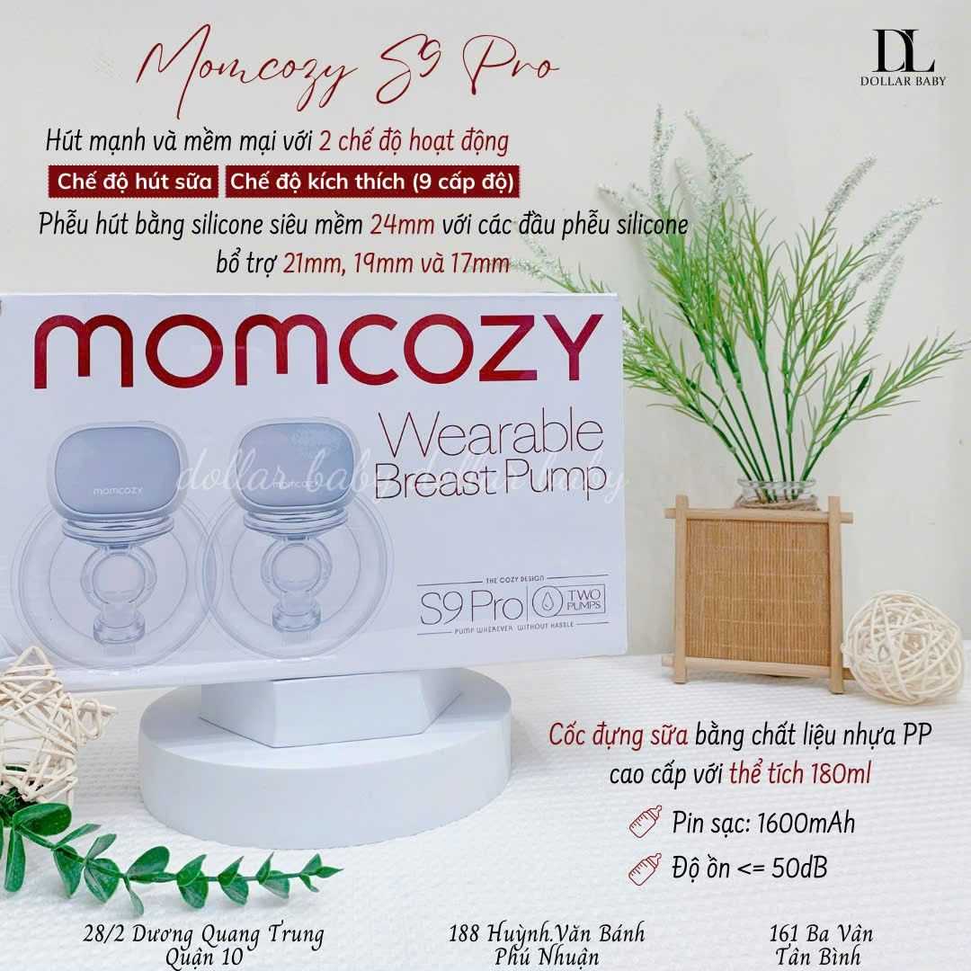  Máy hút sữa đôi không dây Momcozy - S9 Pro (Tặng túi trữ sữa) 