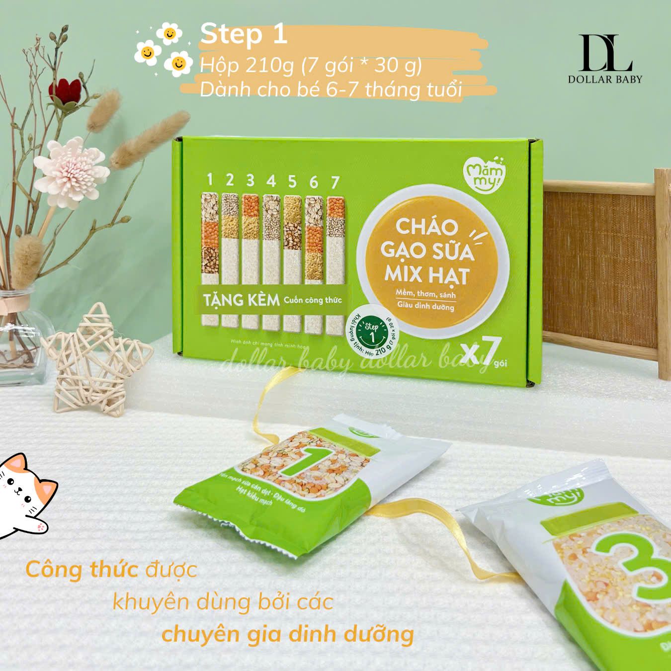  Set cháo gạo sữa mix hạt - MămMy ( set 7 gói ) 