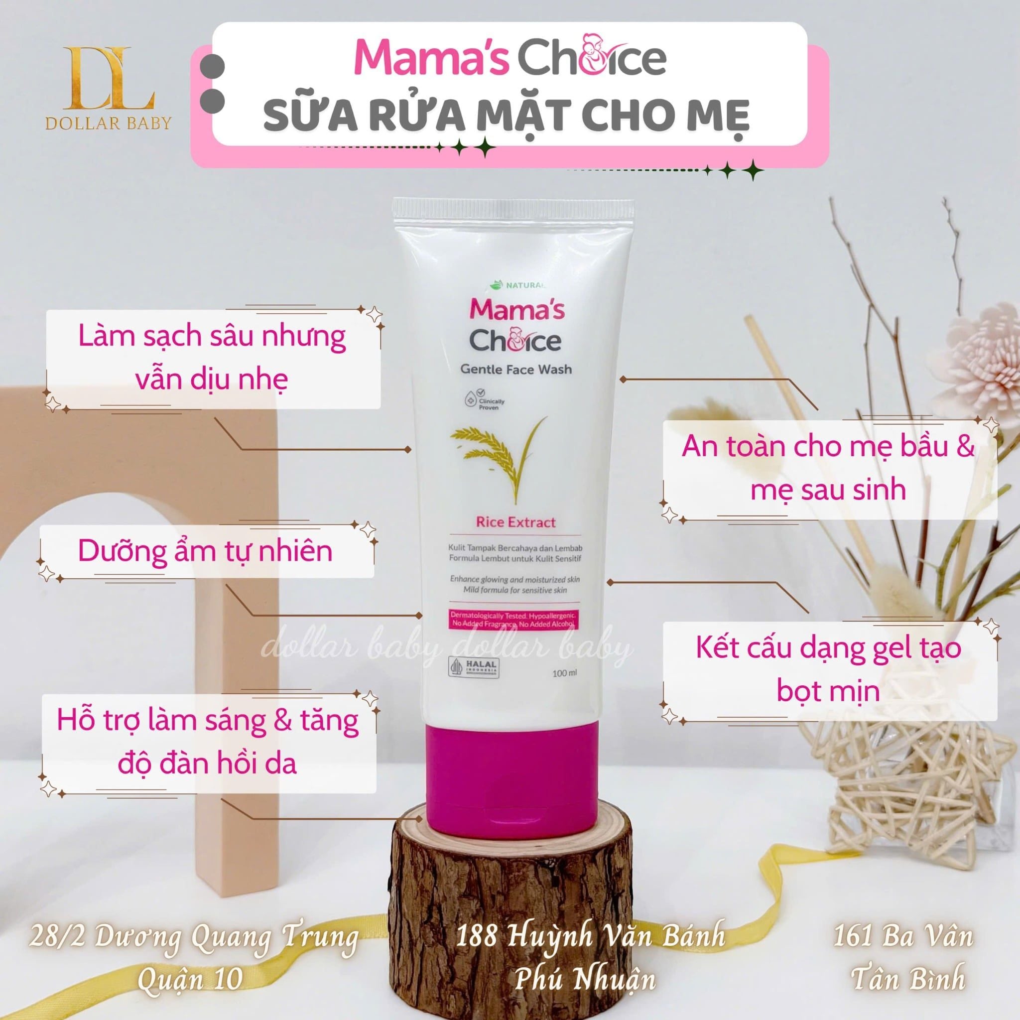  Sữa rửa mặt dịu nhẹ cho mẹ bầu & sau sinh Mama’s Choice 
