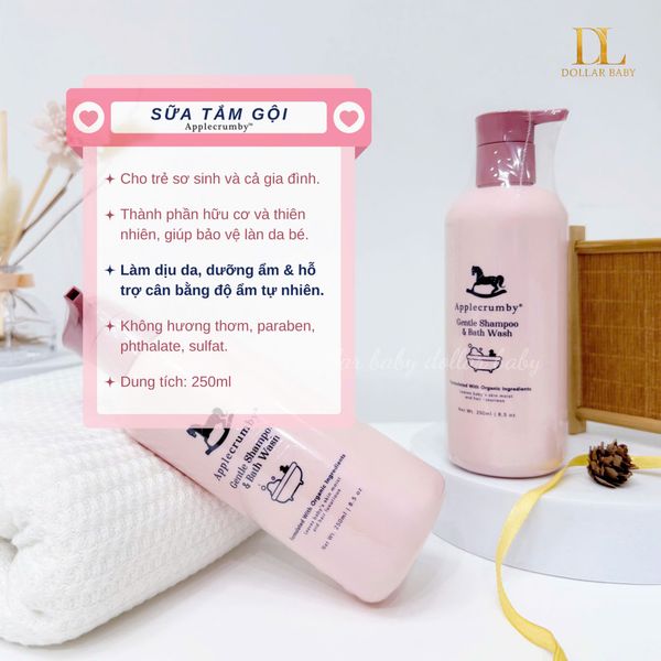  Sữa Tắm Gội Làm Dịu Cho Da Nhạy Cảm Applecrumby 