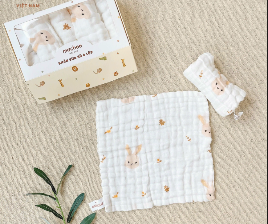 MOCHEE - Set 5 Khăn Sữa Xô 6 Lớp 