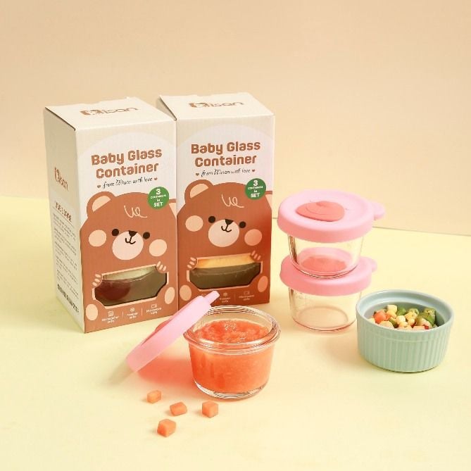  MISAN - Set 3 hũ thủy tinh tròn trữ thức ăn 230ml 